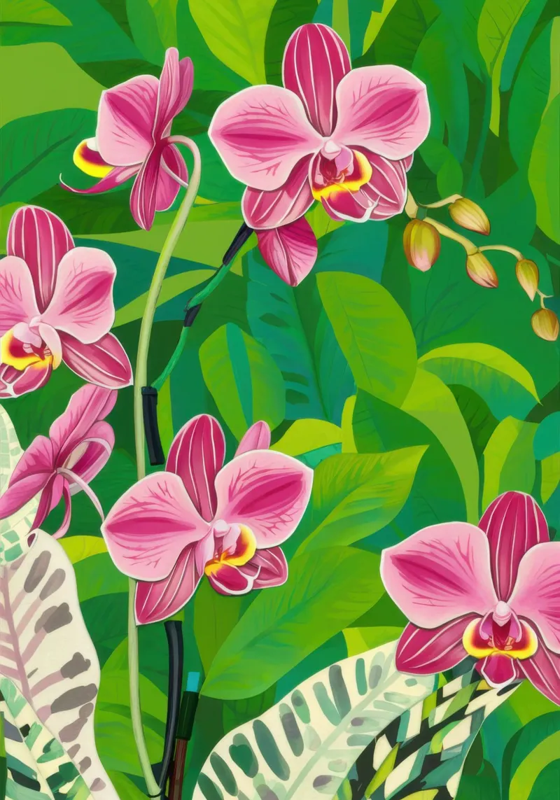 Profondità della giungla delle orchidee poster da Ink Pulse