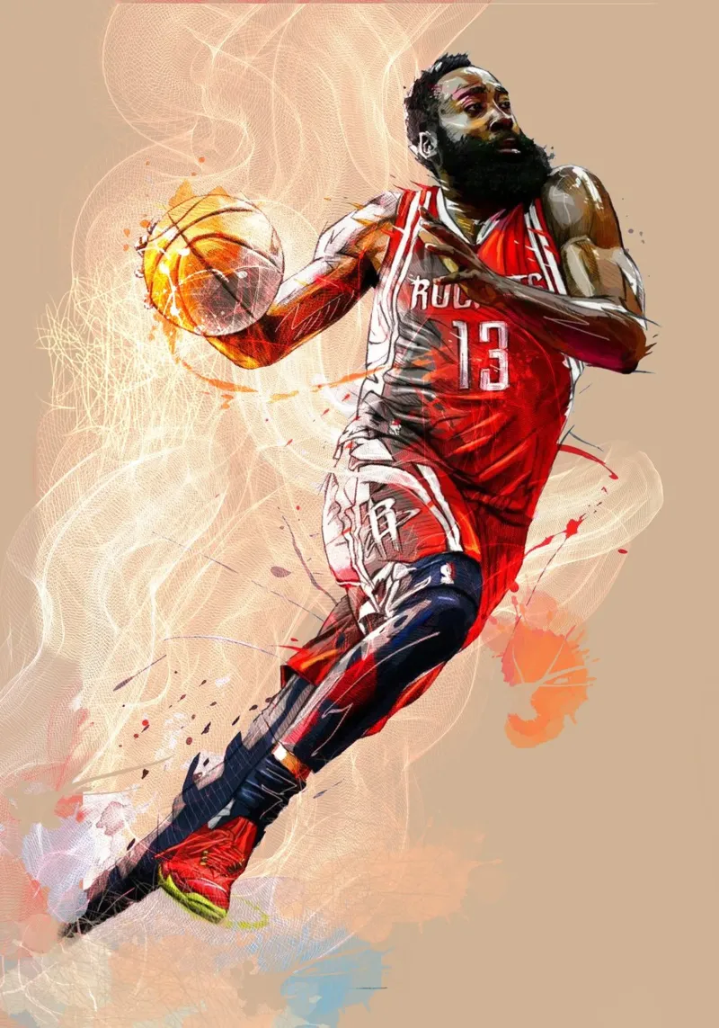 James Harden art poster con telaio in alluminio da Lembayung art