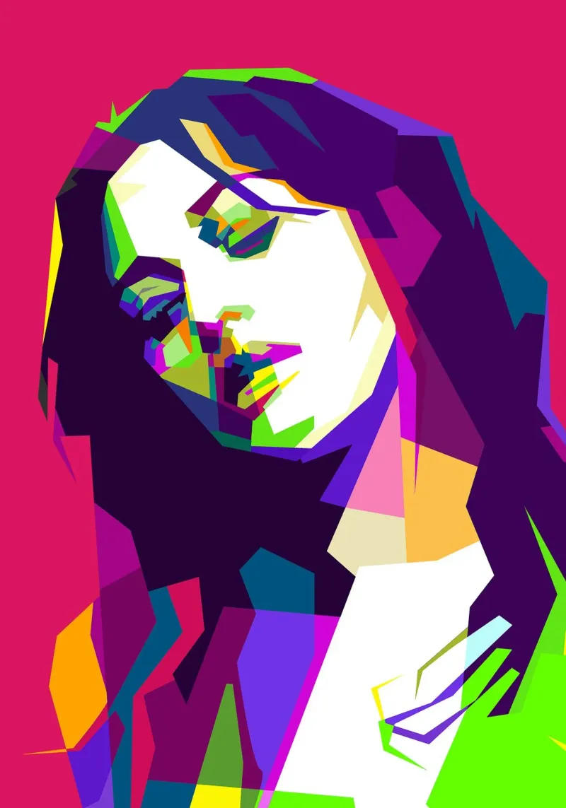Monica Bellucci Attrice Modella Arte WPAP pellicola backlit da Artkreator
