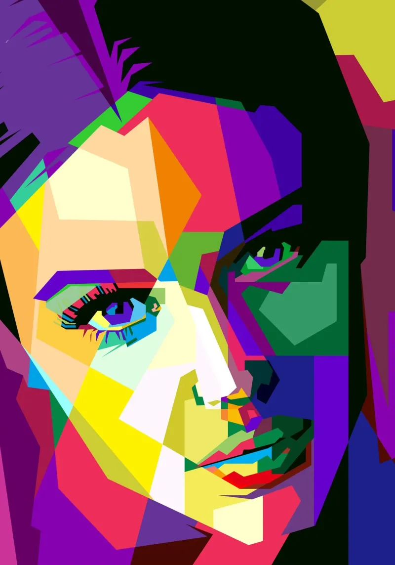 Monica Bellucci Actress Movie Art WPAP backlit film by Artkreator