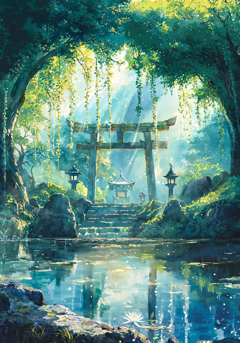 Forest Kami Shrine carta hahnemühle da Pixaverse