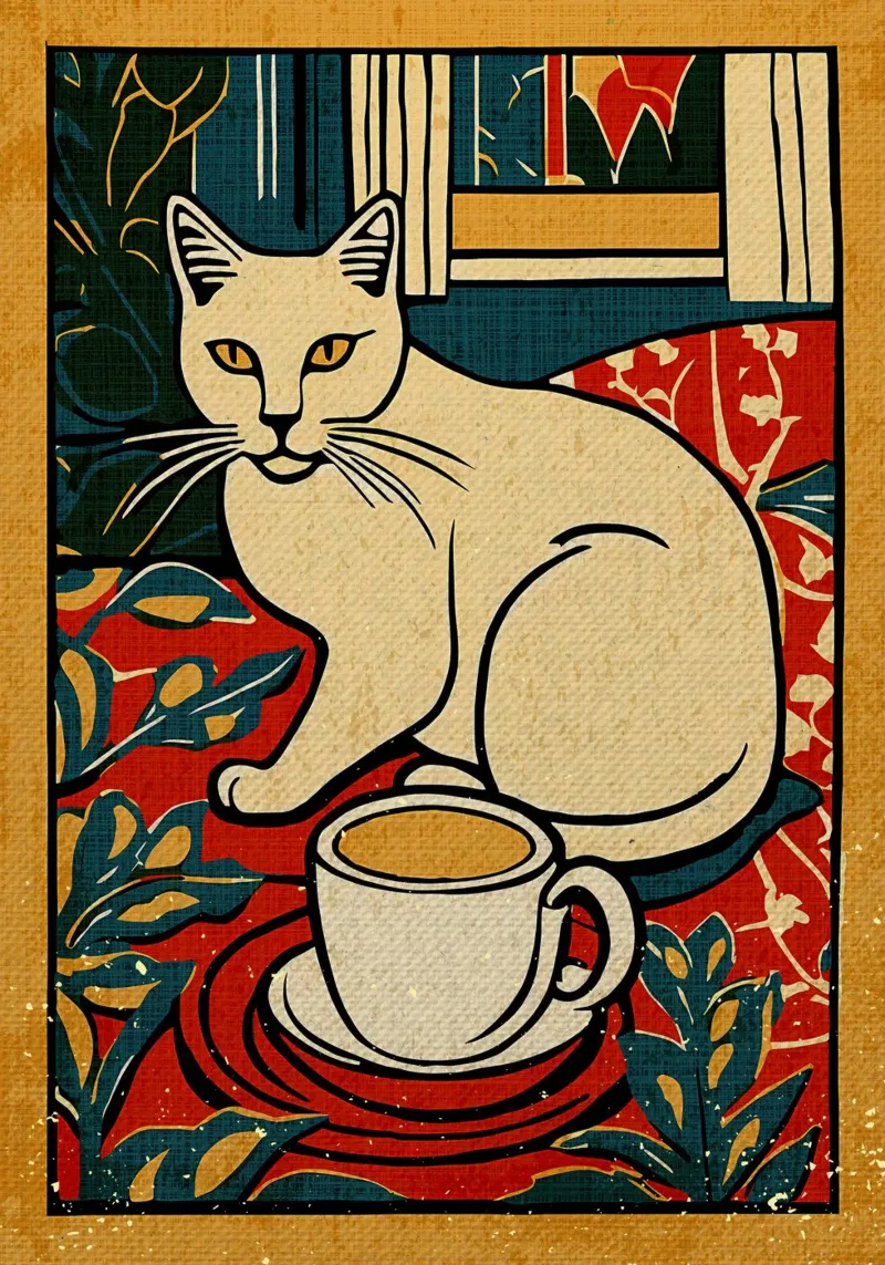 Gatto e caffè plexiglass da Providence Mbabazi Studio
