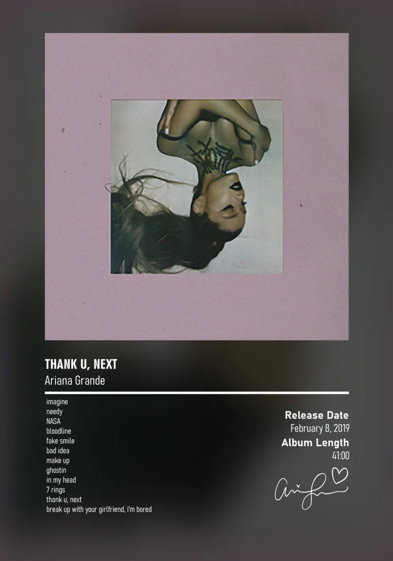 thank u, next (2019) by Ariana Grande toile de DGUnder