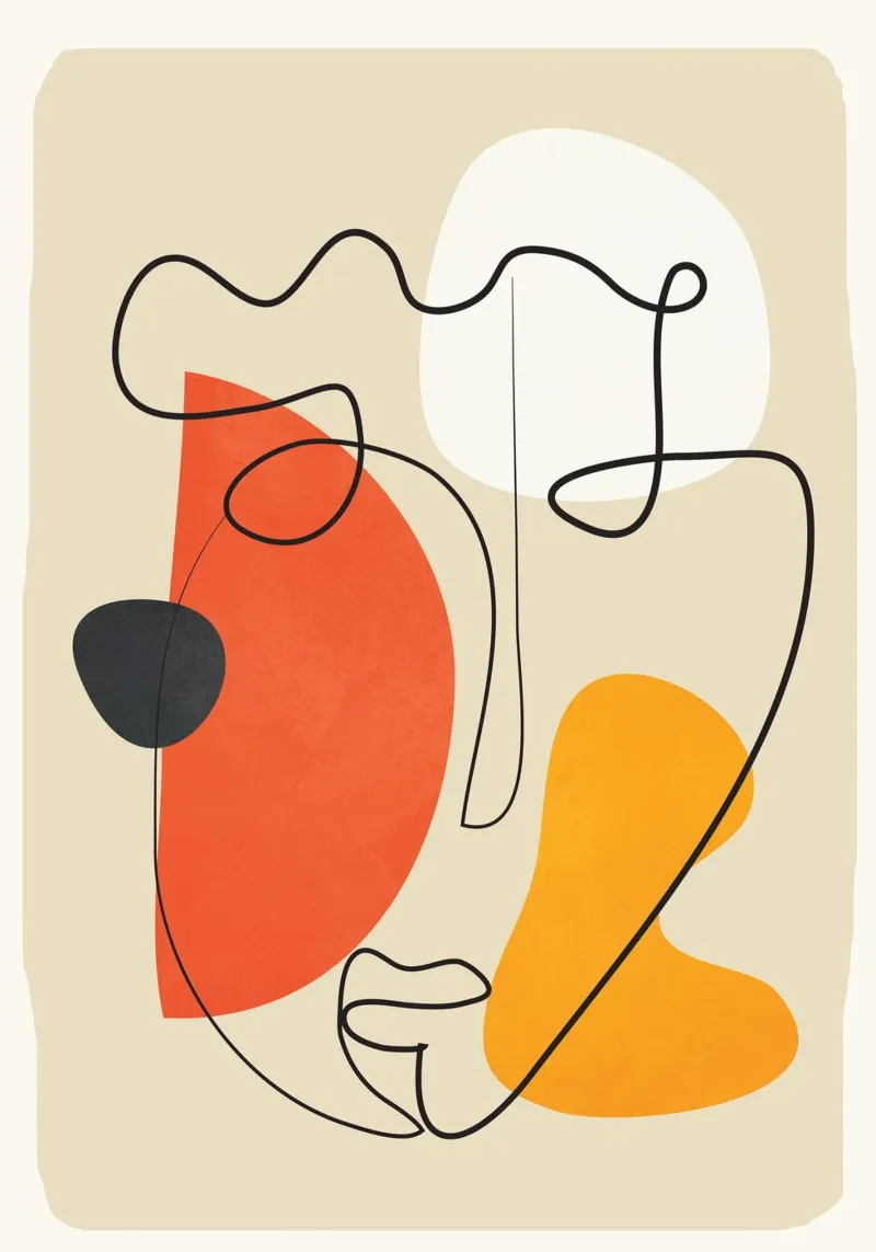 Abstract Face Line Design 01 plexiglass da cityart