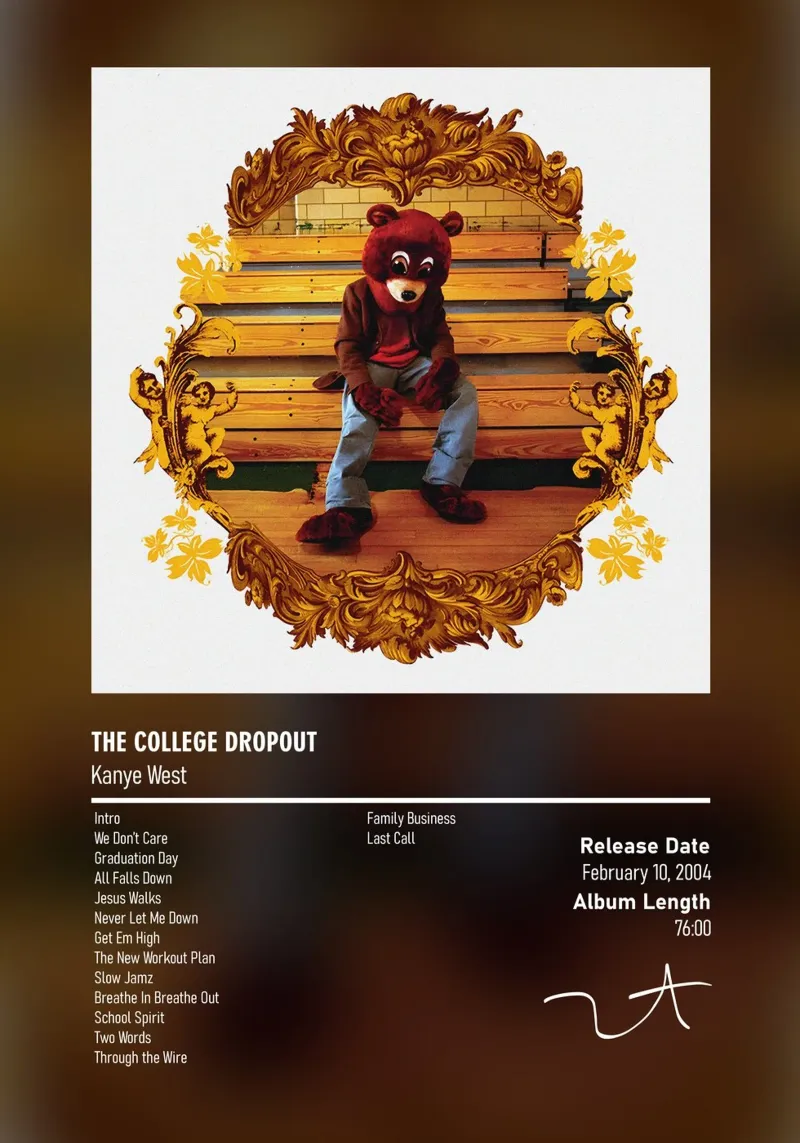 The College Dropout (2004) by Kanye West pellicola backlit da DGUnder