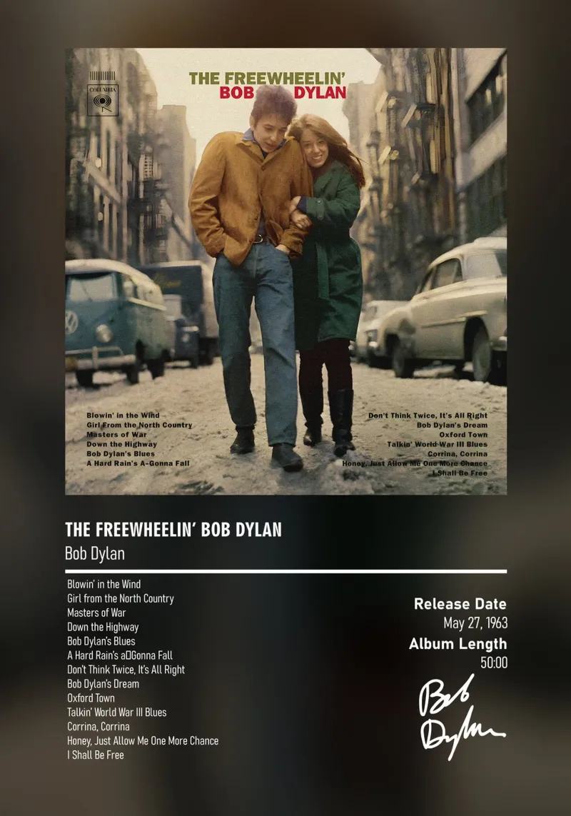 The Freewheelin’ Bob Dylan by Bob Dylan pellicola backlit da DGUnder