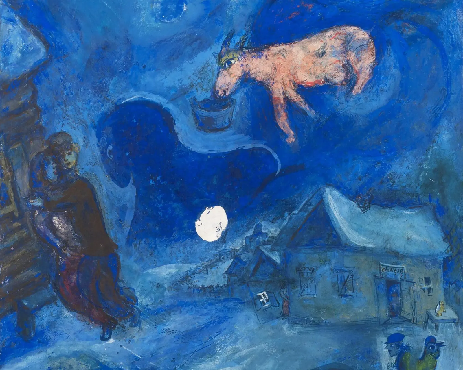 Dans mon pays (Nel mio paese) di Marc Chagall (1943) pellicola backlit da Classic Art Prints