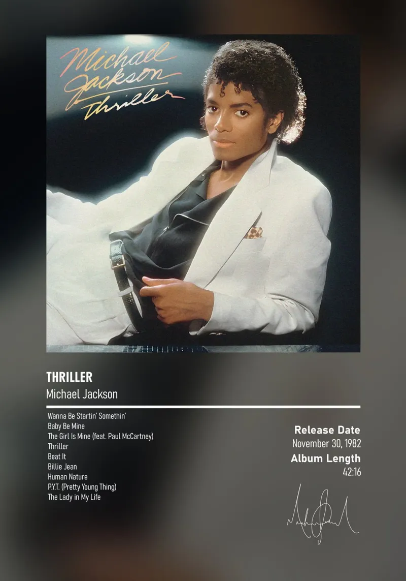 Thriller (1982) Michael Jackson pellicola backlit da DGUnder
