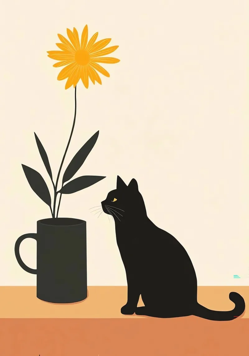 Gatto e fiore pellicola backlit da Manuela