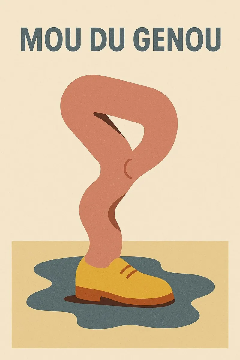 Morbidezza nelle ginocchia - Il manifesto che dà il tono con la morbidezza poster con telaio in legno da Art Typo Essentiel