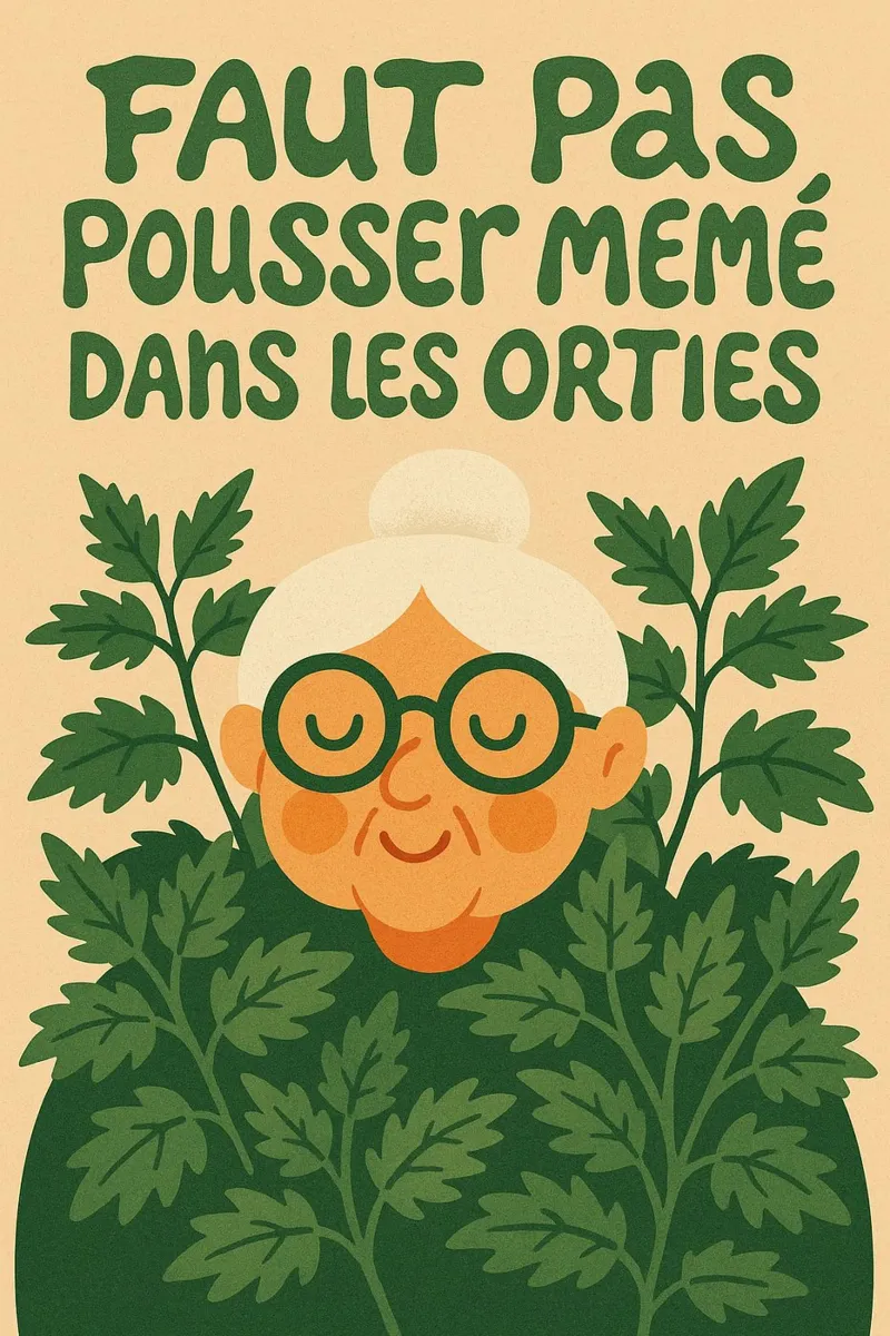 Non spingere la nonna nelle ortiche poster con telaio in legno da Art Typo Essentiel