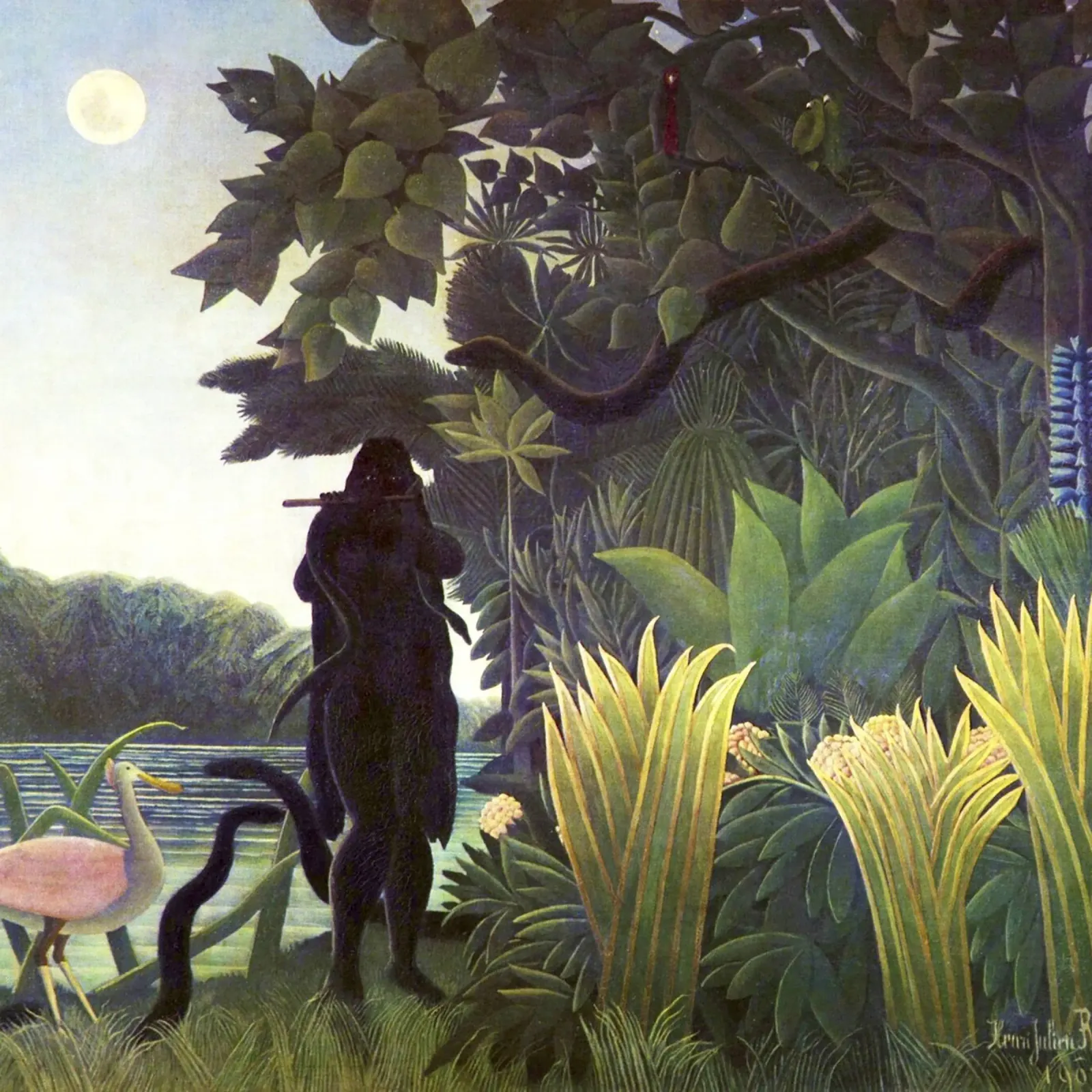 L'incantatore di serpenti (1907) di Henri Rousseau carta hahnemühle da Venus Art