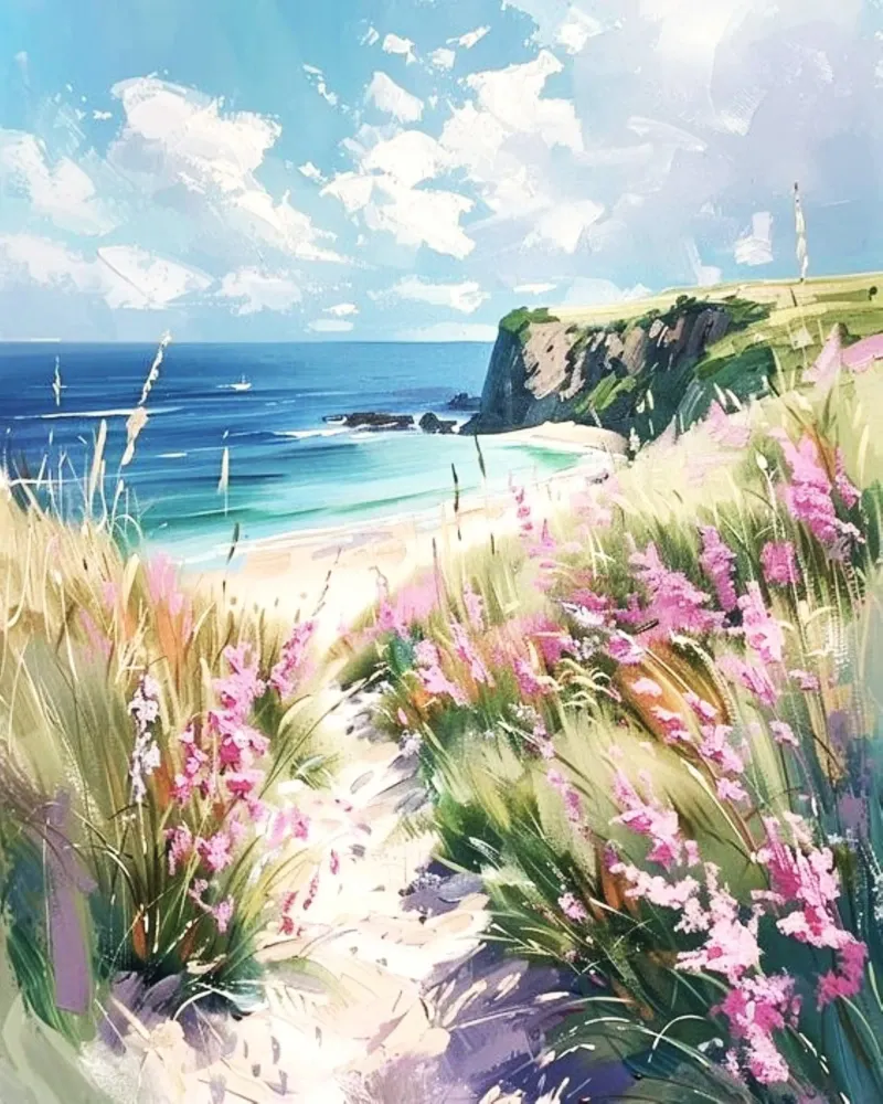 seaside grass rocks carta hahnemühle da twillight