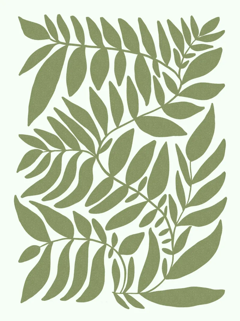 Leafy olive green poster by TijanaArtStudio88