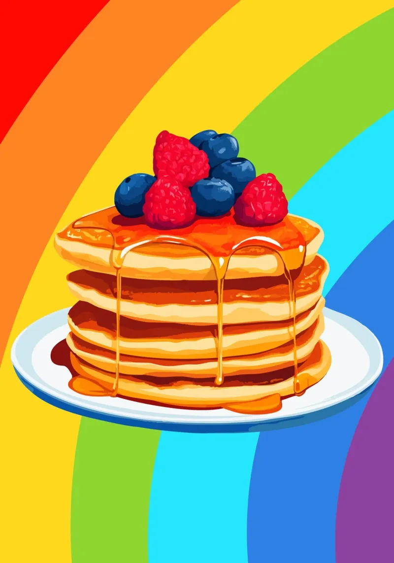 Pancake arcobaleno con frutti di bosco pellicola backlit da pixelbull - medieval art and more