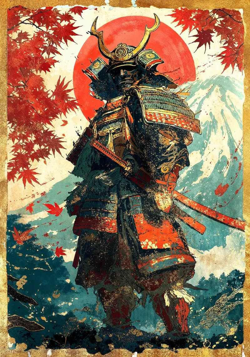Samurai of Crimson Dawn pellicola backlit da Pixaverse