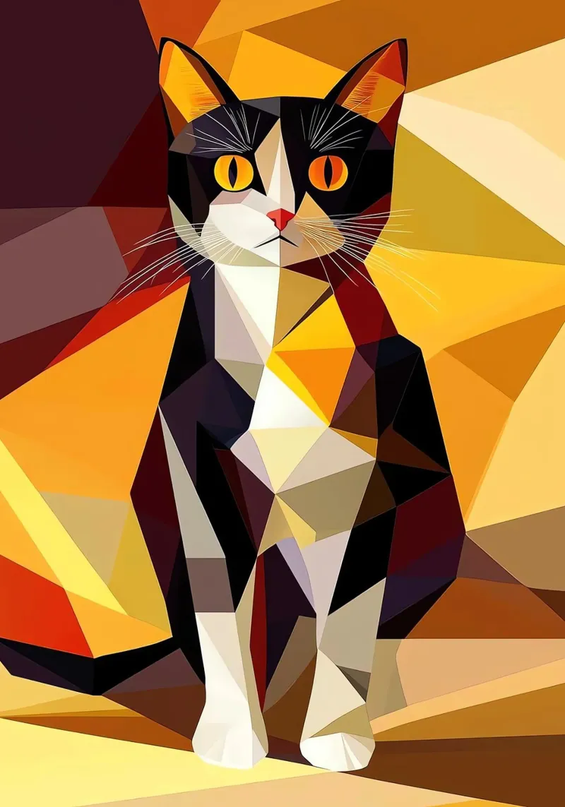 Gatto geometrico pellicola backlit da Kaden