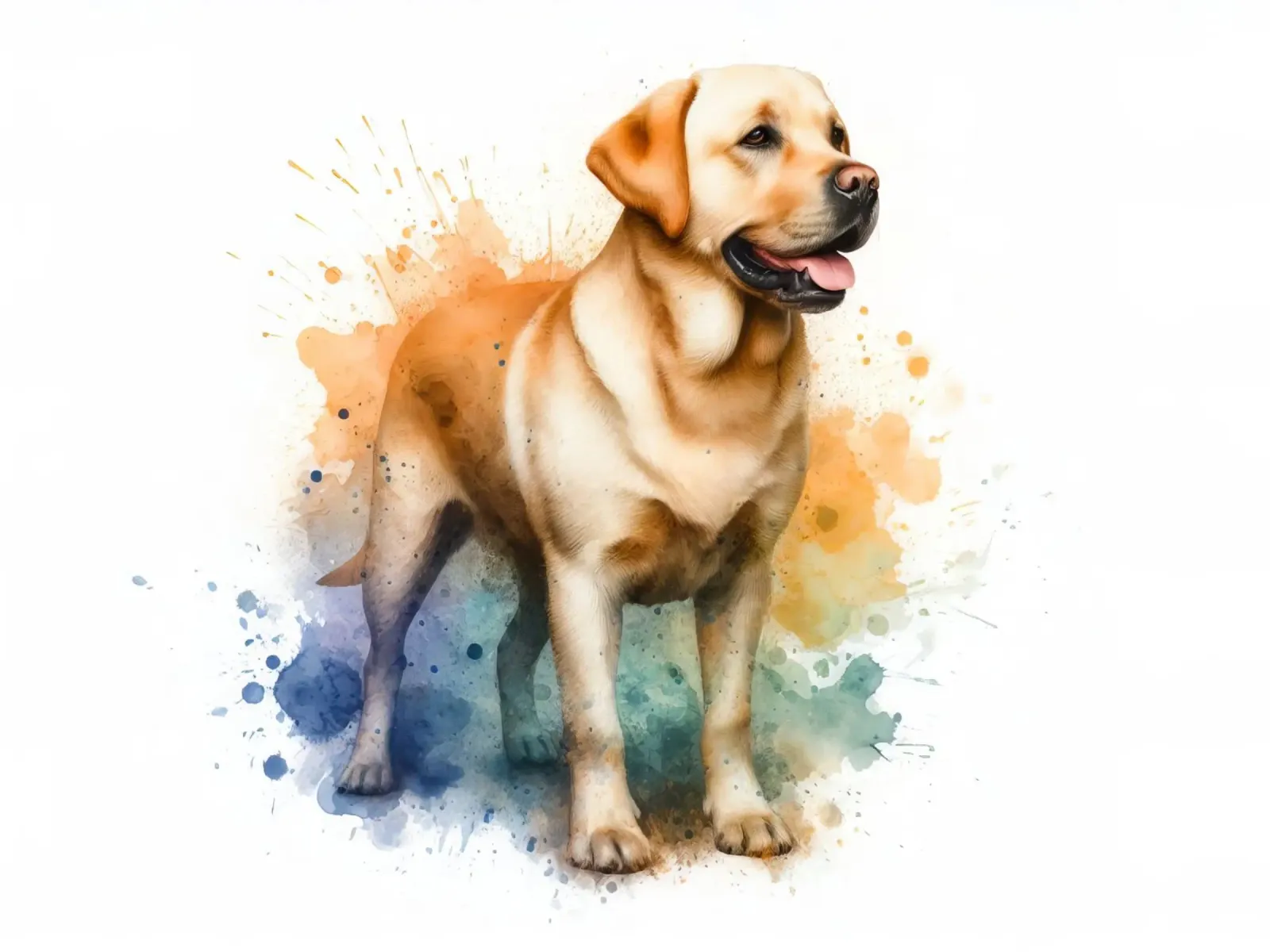 Ritratto ad acquerello di un Labrador dorato pellicola backlit da 🥝 KIWI STORE