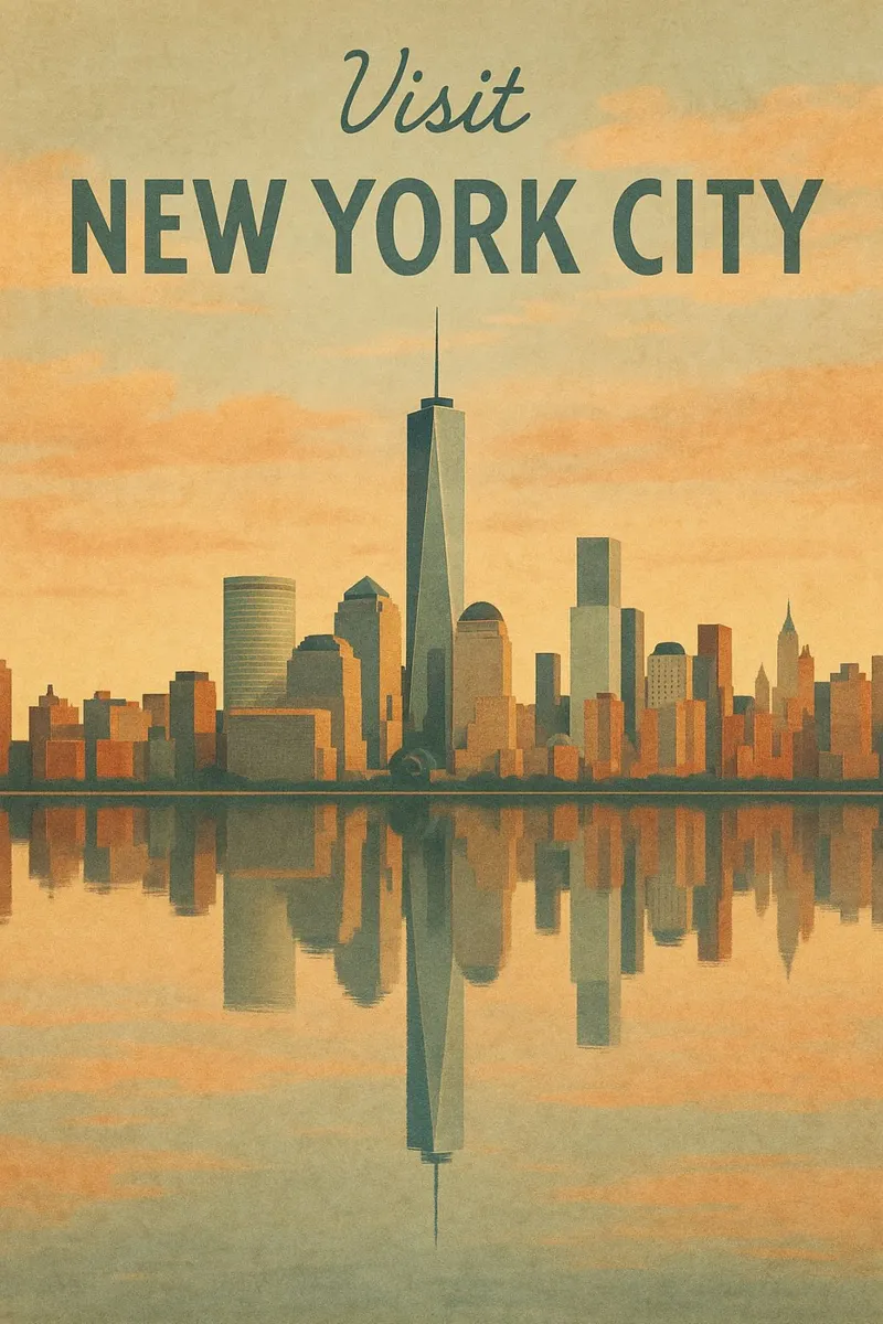 Visit NYC poster with aluminum frame by KevKon