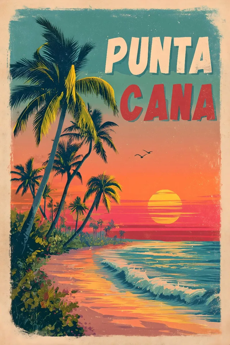 Punta Cana vintage Reiseposter carta hahnemühle da Vintage Travel Art