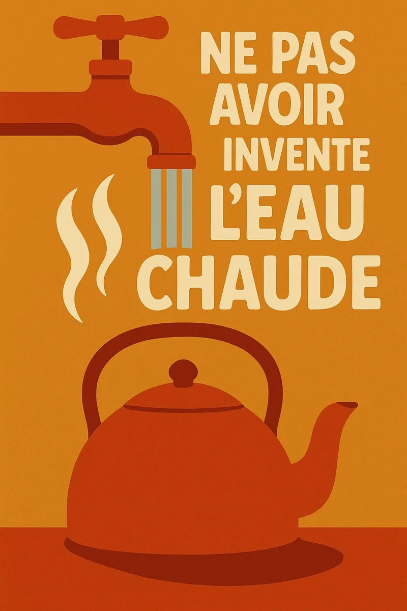 Non aver inventato l'acqua calda - Il poster retro che fa la differenza plexiglass da Art Typo Essentiel