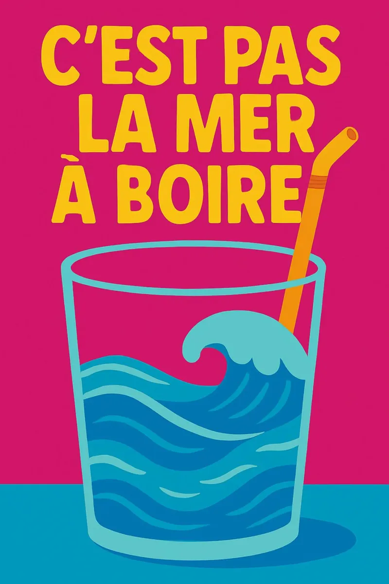 C'est pas la mer à boire - Il manifesto incisivo che mette in prospettiva la t alluminio dibond da Art Typo Essentiel