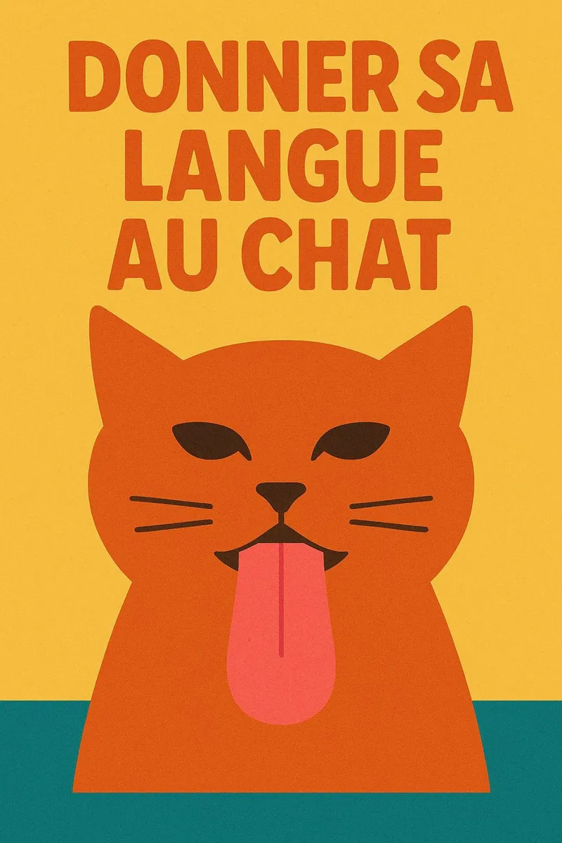 Dare la lingua al gatto - Il manifesto del felino intelligente poster con telaio in legno da Art Typo Essentiel