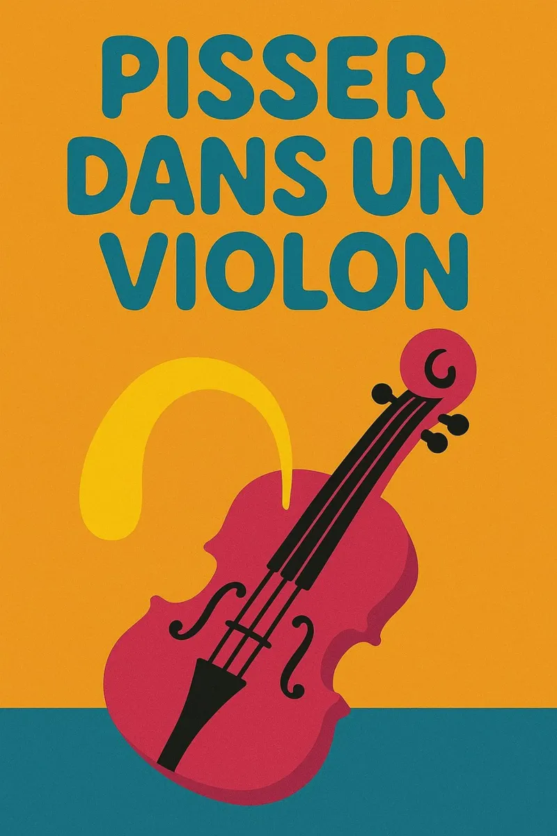 Pisciare in un violino - Il manifesto dell'assurdo poster con telaio in legno da Art Typo Essentiel