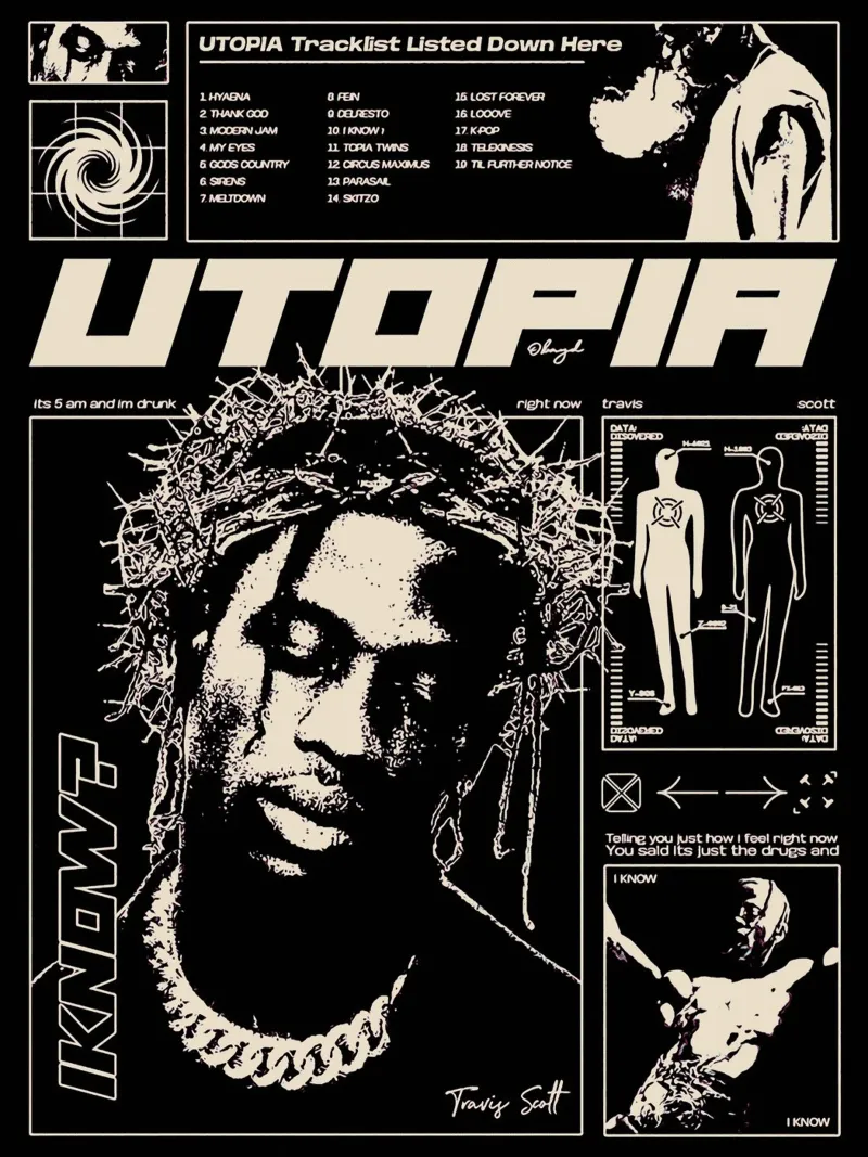 travis scott utopia arte pellicola backlit da music soul