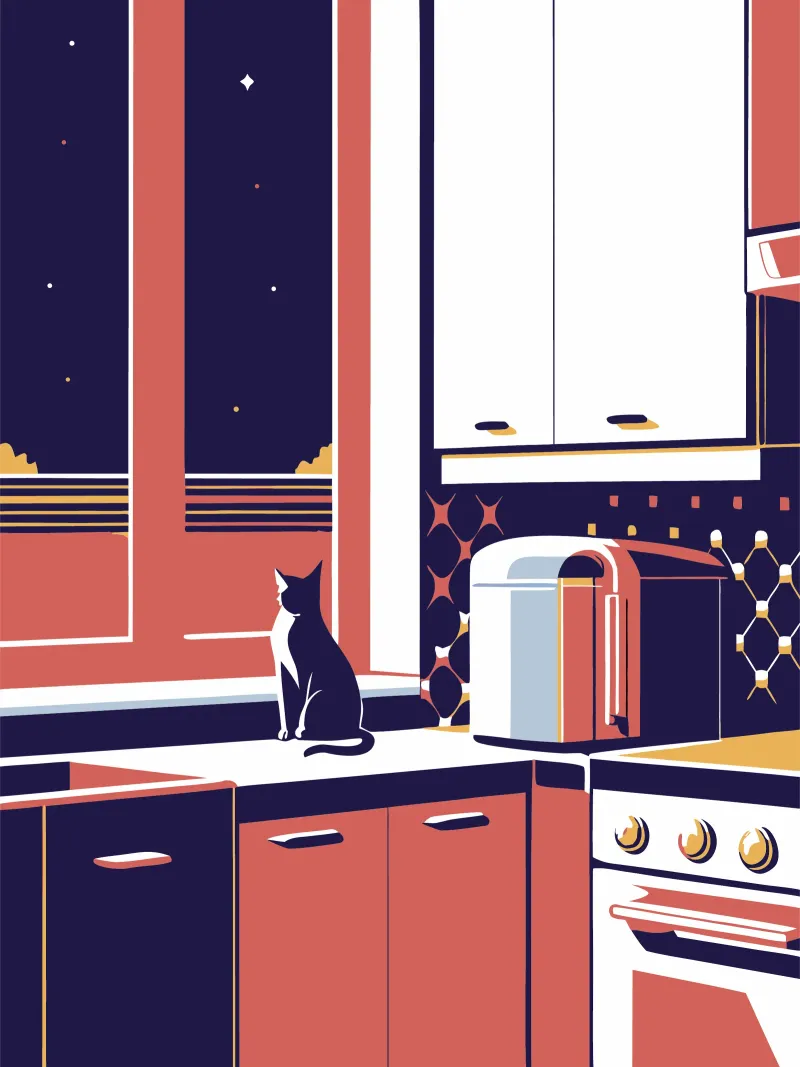Gatto in cucina alluminio dibond da STORE PRESENCE