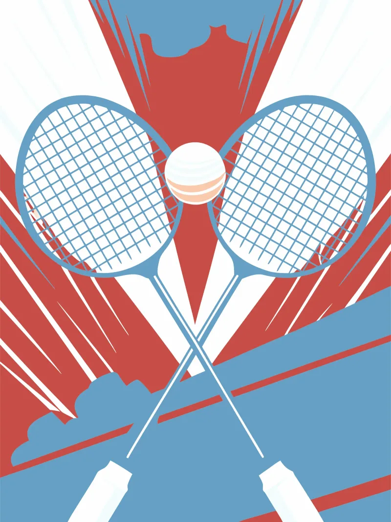 Two Tennis Rackets acrylic glass by STORE PRESENCE