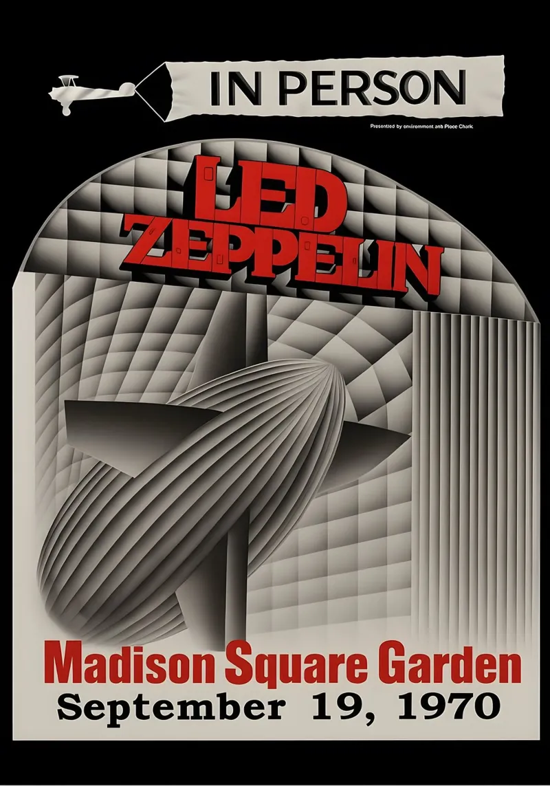 1970 Led Zeppelin Madison Square Garden Concert pellicola backlit da DGUnder