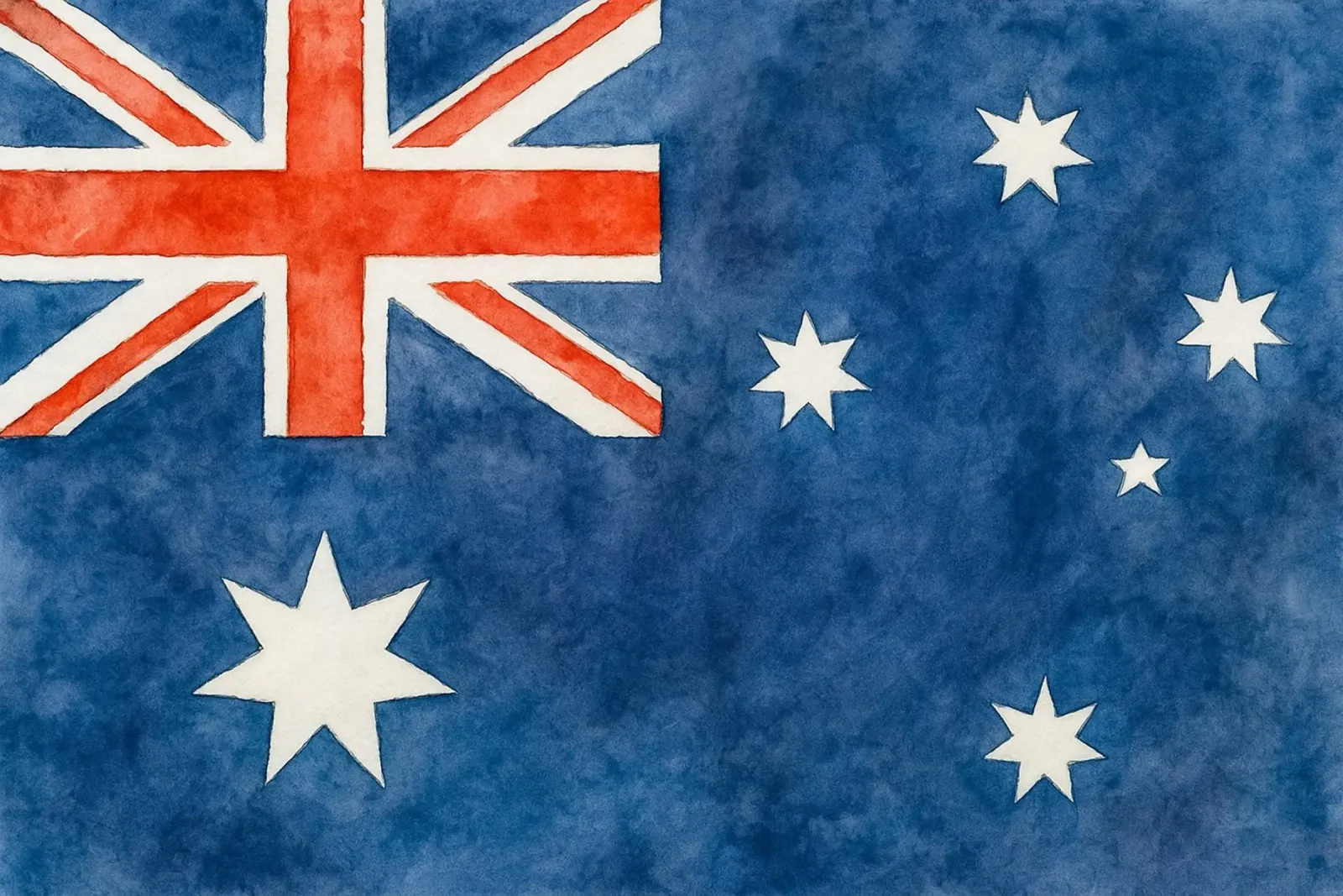 Australia Flag Painting tela con Cornice a cassetta da Kania