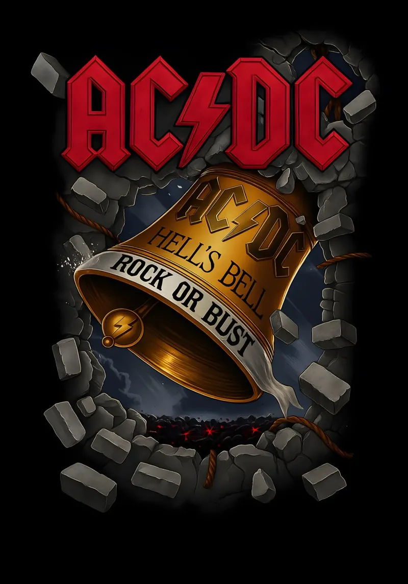 AC DC Hells Bell Rock or Bust poster con telaio in plastica da DGUnder