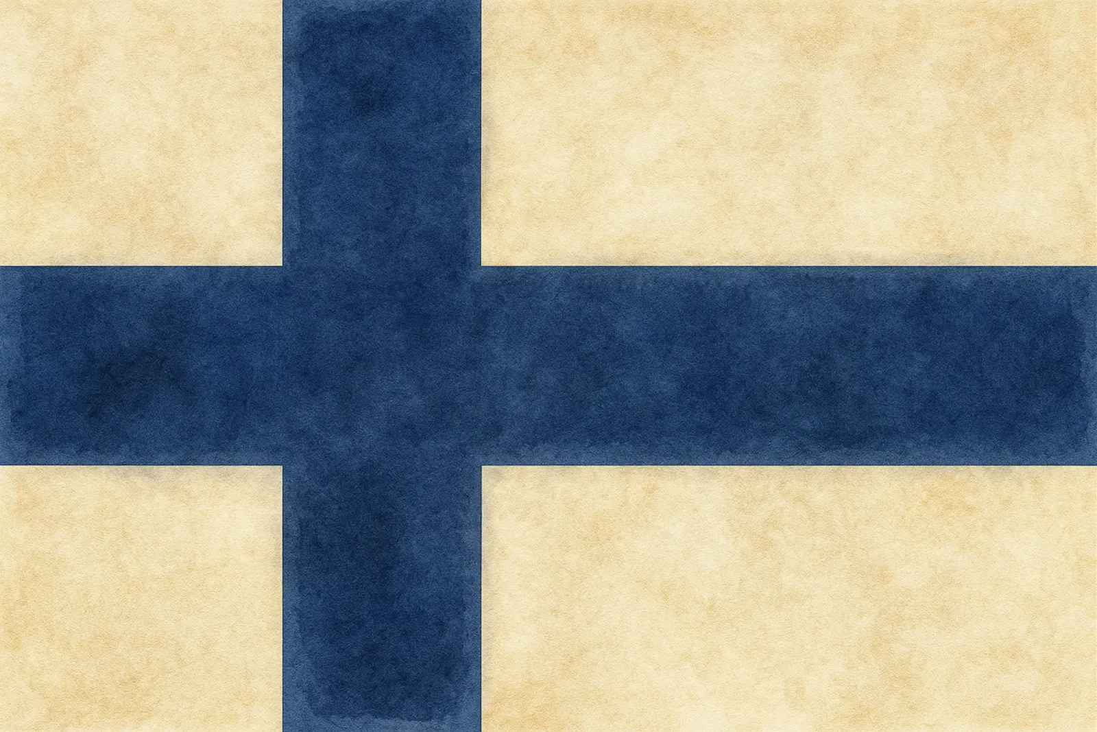 Pittura della bandiera della Finlandia tela con Cornice a cassetta da Kania