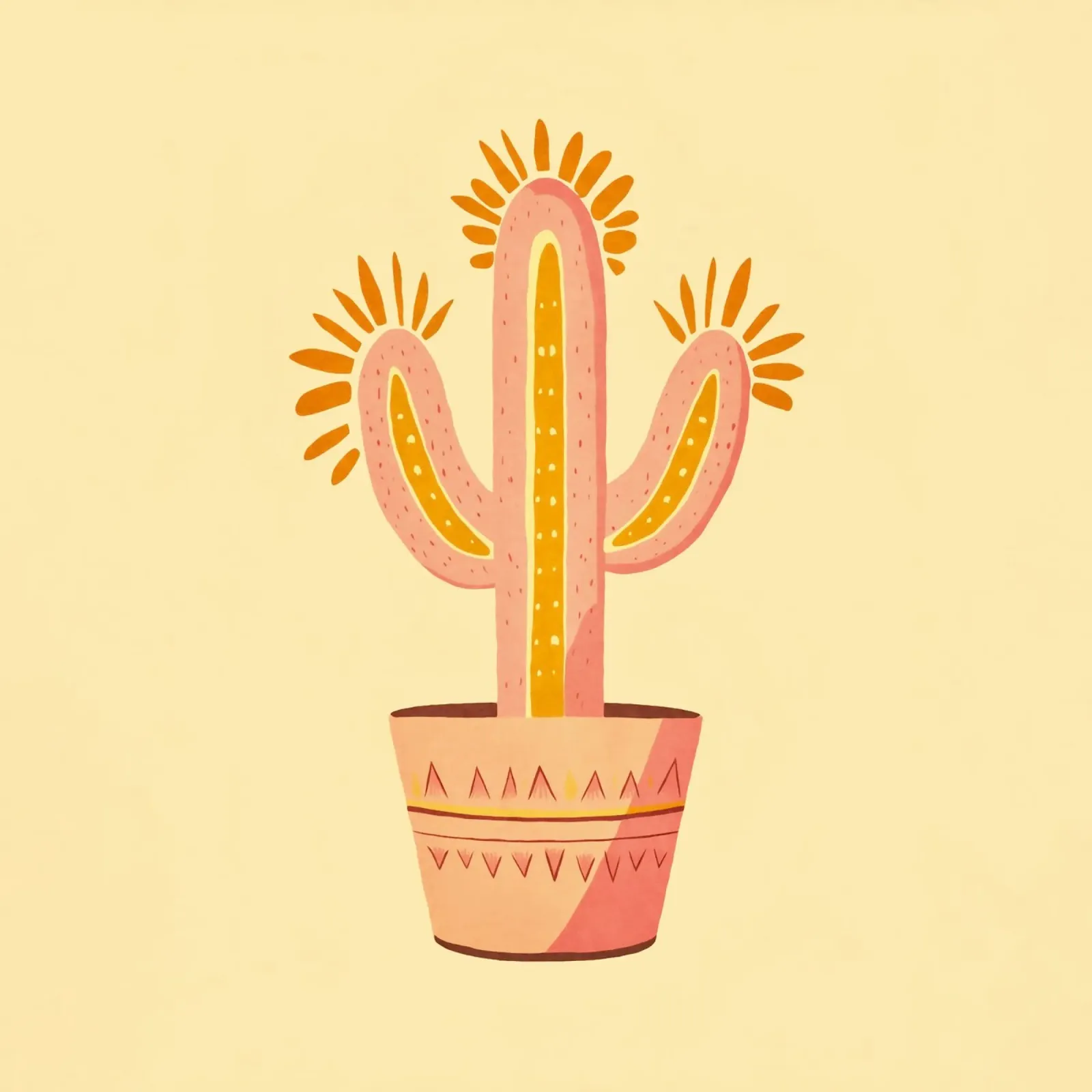 Zuidwest Boho Vibes Cactus canvas van Andrea Haase Modern Home