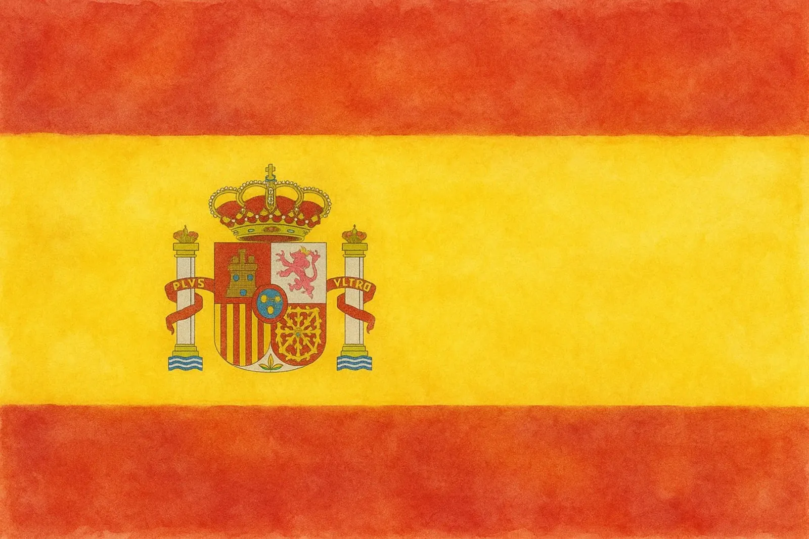 Spanje Vlag Schilderen canvas met Baklijst van Kania