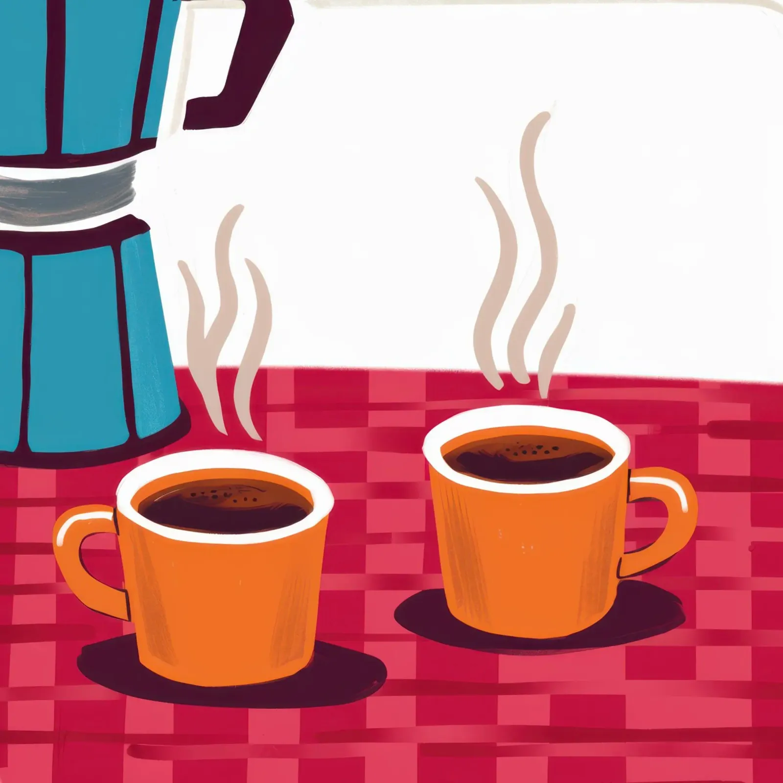 Caffè per due alluminio dibond da Flock Reverie