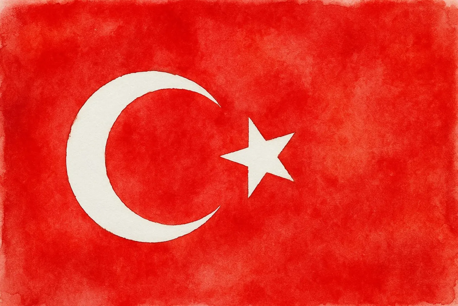 Pittura della bandiera della Turchia poster con telaio in plastica da Kania