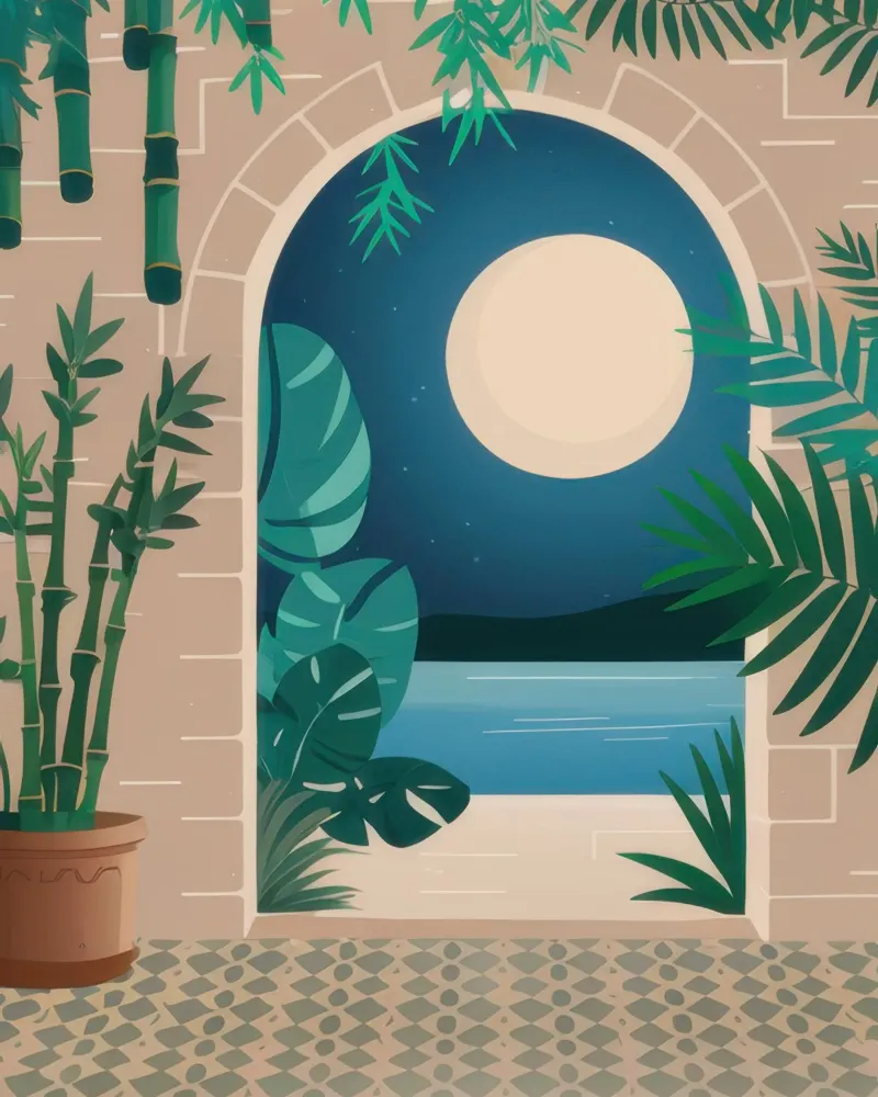 Archway to Midnight Sea canvas by Dream Gesso
