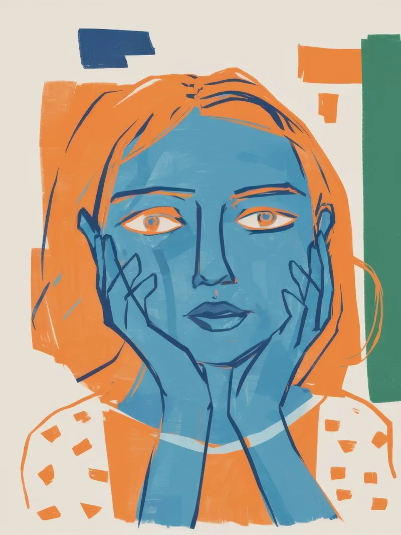 The Blue Portrait canvas by Ink Pulse