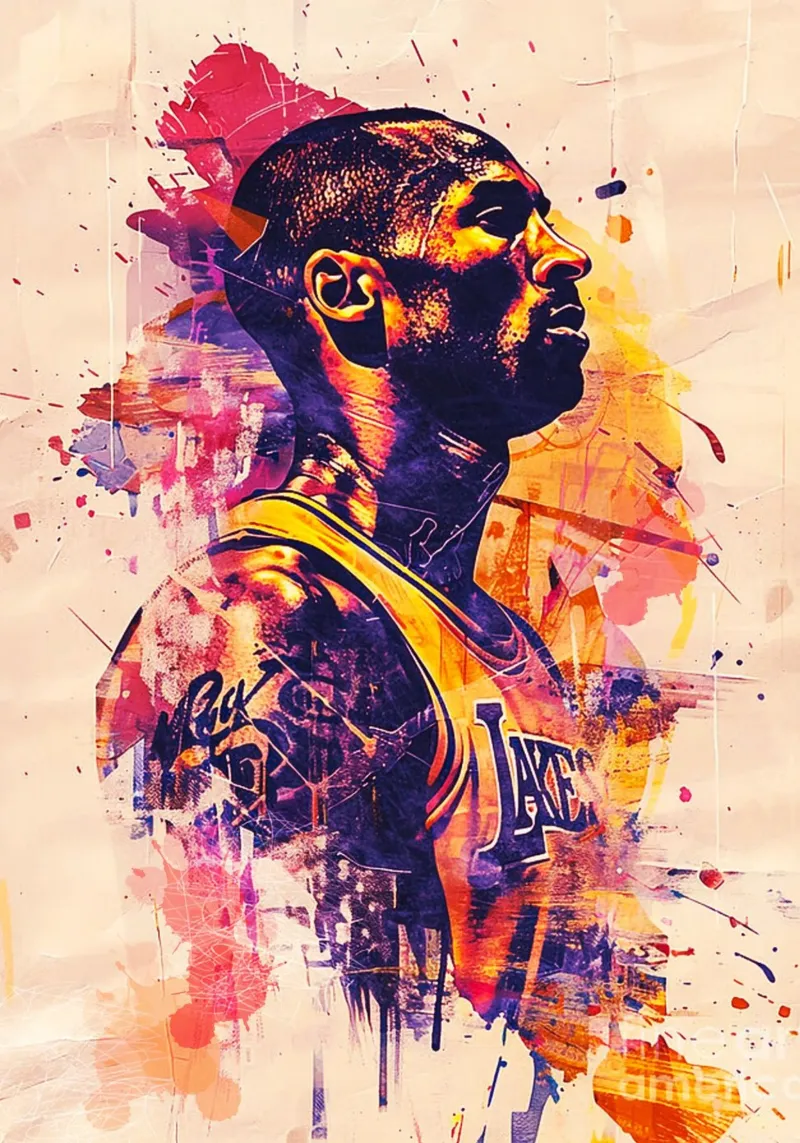 Kobe Bryant abstract art pellicola backlit da Lembayung art