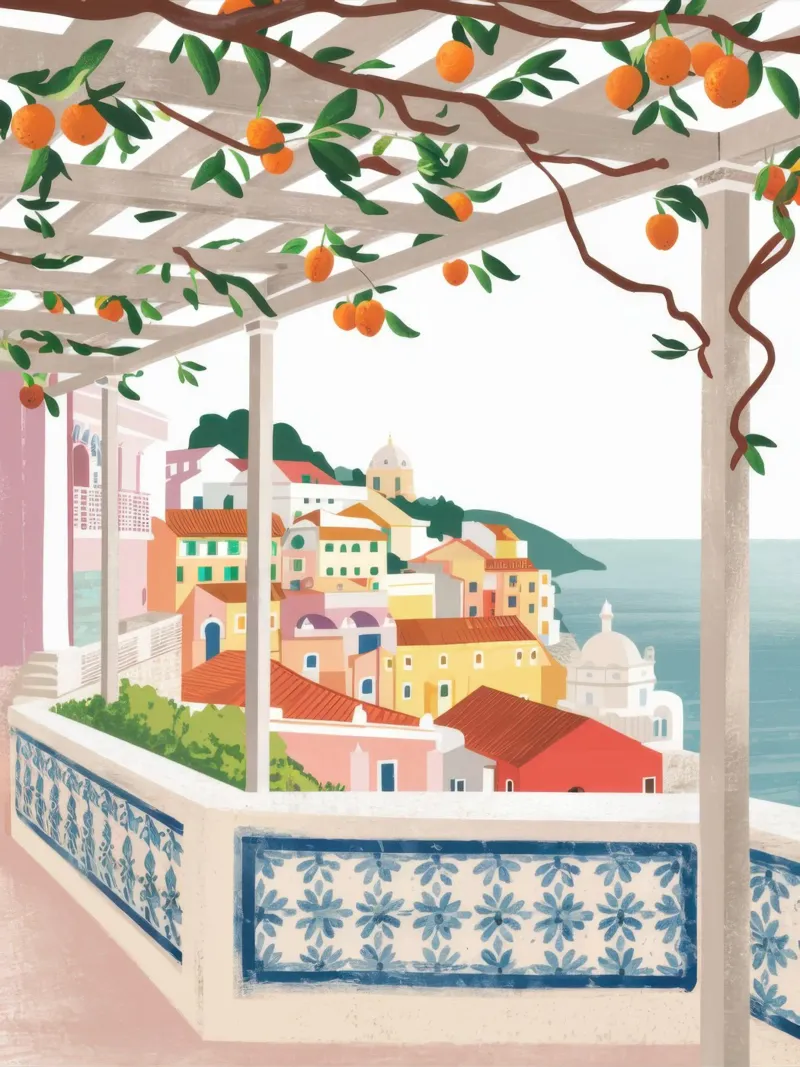 Terrazza con vista pellicola backlit da Mythy Brush