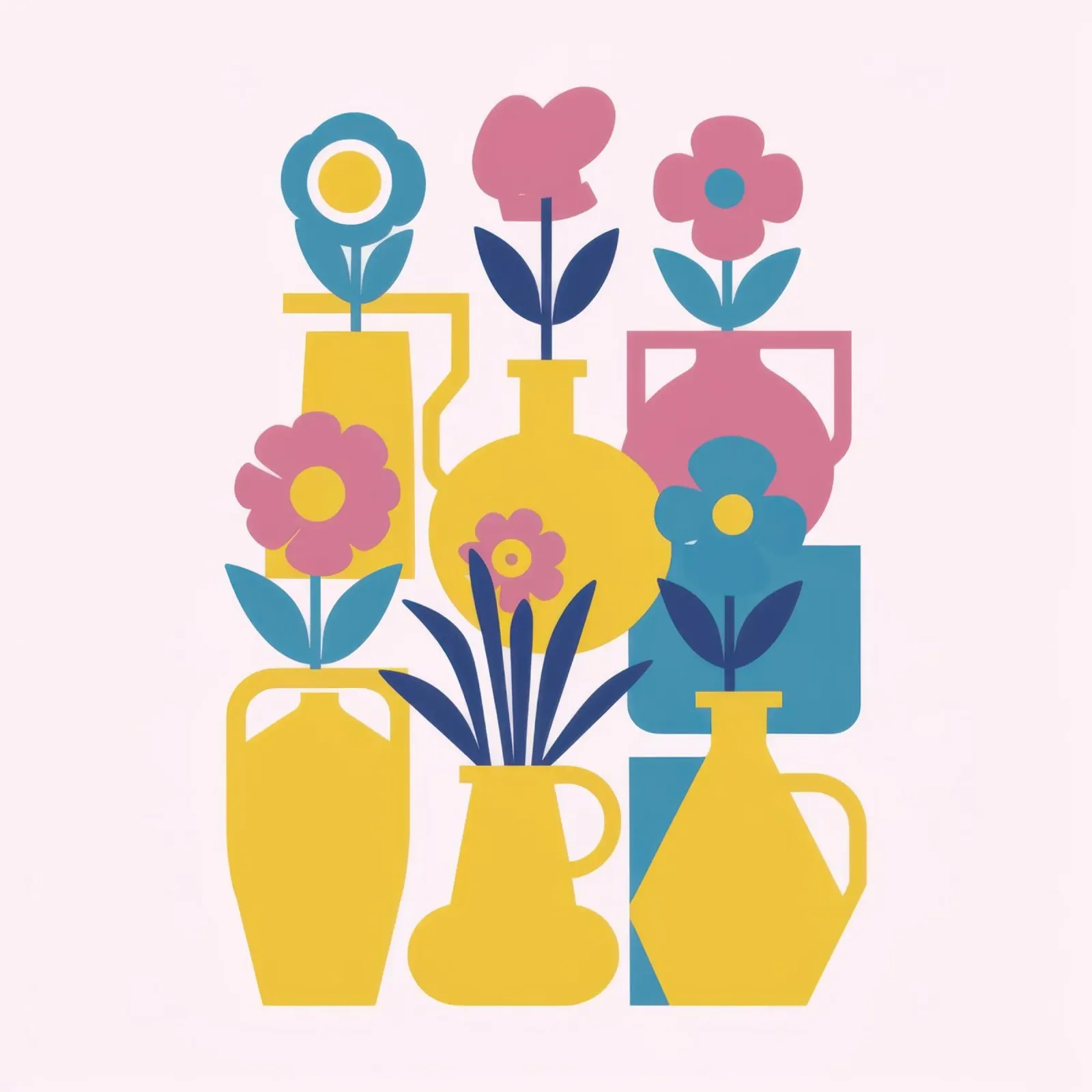 Fiori simmetrici e gioiosi carta hahnemühle da Mythy Brush