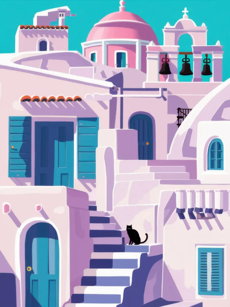 Santorini Silent Watcher pellicola backlit da Mythy Brush