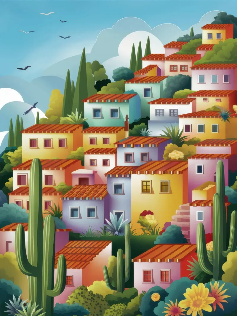 Hillside Terracotta Cascade pellicola backlit da Dream Gesso