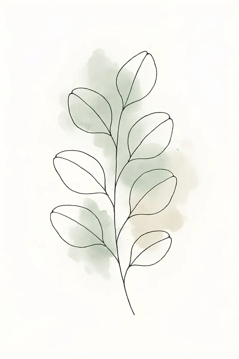 Sussurri della natura - Line art botaniche minimaliste pellicola backlit da Graceful Desine