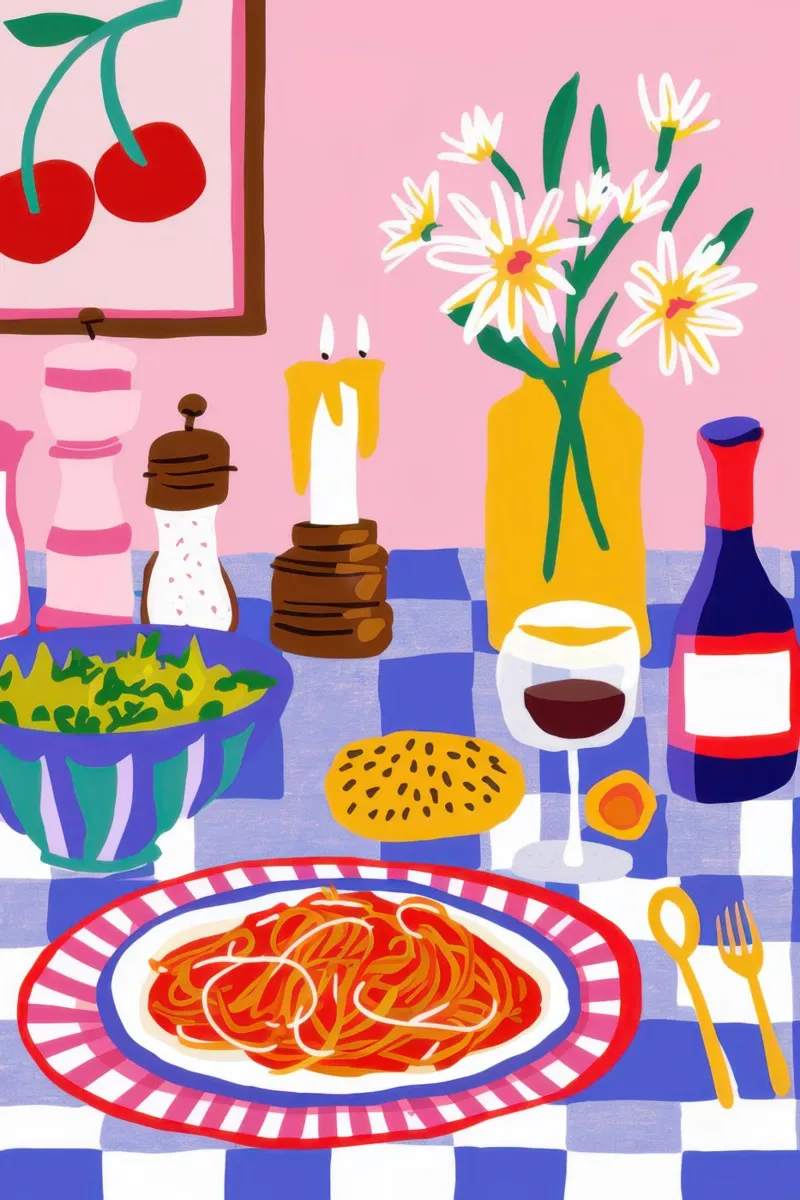 Al Fresco Wine Lunch alluminio dibond da Flock Reverie