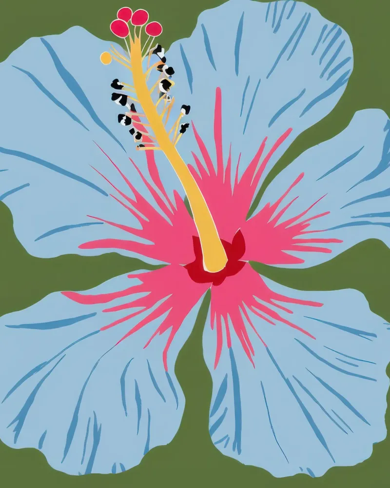 Azure Hibiscus Bloom canvas by Prism Ritual