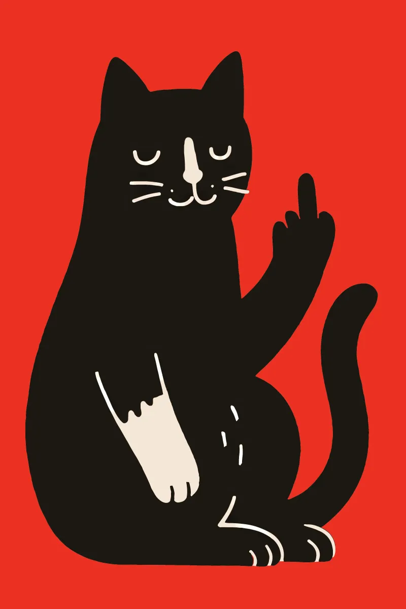 Zero F*cks Given - Cattitude Overload Hahnemühle von KUNSTstück